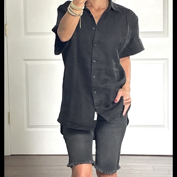 Jcrew NWT Medium Relaxed-fit short-sleeve Baird McNutt Irish linen shirt - Picture 9 of 10